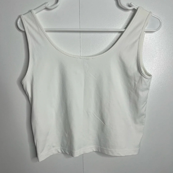 Escada Sport - Cropped white tank with silver writing - Large - Picture 5 of 7